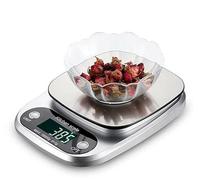 Kitchen Scales Digital Electronic Coffee Weighing Scale for Cooking Baking High-Precision Food, Jewelry Weight Scales, LCD Display, Multifunctional, Tare Feature, Stainless Steel 10kg-AAA