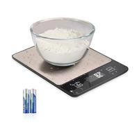 Kitchen Scales Digital with LCD Display Tempered Glass 22lb/10kg/1g, Kitchen Scales Digital Waterproof Electronic Kitchen Scale for Baking, Cooking and Meal Prep for Home Office Use, 2 AAA Included