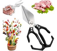Kitchen Scissors, 2025 New Multifunctional Heavy-Duty Kitchen Shears, Sharp Stainless Comfortable with Comfort Grip, Ideal for Cutting Chicken, Meat, Seafood, Bone (Black)