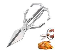 Kitchen Scissors, All-Purpose, Robust Kitchen Scissors for Seafood, Chopper with Nutcracker and Non-Slip for Barbecuing, Chicken, Duck, Fishing, Camping, Baking
