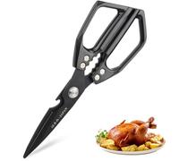 Kitchen Scissors, Heavy Duty Stainless Steel Kitchen Shears, Sharp Black Meat Scissor, All-Purpose Poultry Scissors, Japanese-Style Cooking Shears for Turkey, Chicken, Thanksgiving, Christmas
