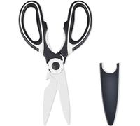 Kitchen Scissors, Heavy Duty Utility Food Scissor, Stainless Steel Kitchen Shears with Cover, Sharp Cooking Scissors for Meat Chicken Fish Nut Vegetable Herb, Bottle Opener