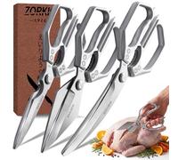 Kitchen Scissors Set Silver 3PCS, Heavy Duty Poultry Shears Kitchen Shear for Food Chicken Scissor All Purpose,Japan Meat Cutting Scissors, Bones Food Cooking Shears, Gifts for Men Women Mom Dad