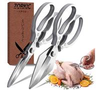 Kitchen Scissors Set Silver, Kitchen Shears, Sharp Meat Cutting Scissor Dishwasher Safe, Poultry Shear Heavy Duty, Japan Cooking Kitchen Scissors for Food Chicken Shears, Gifts for Men Women