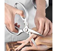Kitchen Scissors Stainless Steel Multi Function Food Shears Ultra Sharp Utility for Meat Fish Chicken Pizza Salad BBQ, Heavy Duty