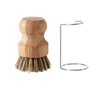 Kitchen Scrub Brush - Bristle Roller Cleaner with Wooden Handle and Racks - Natural Kitchen Brush - for Pans for Cleaning the Shower for Wool Washing Putty