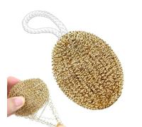 Kitchen Scrubbers, Dishwashing Brush, Pot Cleaning Tool, Copper Wire Scrubber, Sink Cookware Cleaner, Heavy Duty Bristle Brush for Stove Grill Counter Bathroom Washing, Gold