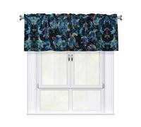 Kitchen Sea Turtle Print Curtain Valance 54x18inch,Filtering Semi Sheer,1 Panel Short Curtains For Bedroom,Bathroom