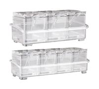 Kitchen Seasoning Box, Condiment Storage Organizer, Spices Container Set, Clear Lid Easy Access, Airtight Design to Preserve Freshness Perfect for Home or Restaurant Use, 1 Set