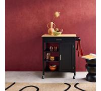 Kitchen Serving Tray In Rubber Wood With Handle Black - Sweeek