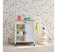 Kitchen Serving Tray In Rubber Wood With Handle White - Sweeek