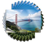 Kitchen Sets Bottle Decals | Golden Gate Bridge, San Francisco. Positive Durable Vinyl Sticker Easy Apply for Colorful(6X9CM)