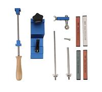 Kitchen Sharpener, Professional, Stainless Steel, with 4 Whetstones, Fast Tool Clamping, Automatic Operation, High Efficiency, Non Slip Base, for Home Chefs and Culinary Enth