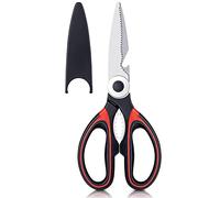 Kitchen Shears Premium Heavy Duty Shears Ultra Sharp Stainless Steel Multi-Function Kitchen Scissors for Chicken,Poultry,Fish,Meat,Vegetables… (Red Black)