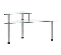 Kitchen Shelf 2-Tier Transparent Tempered Glass & Stainless Steel 49.5x35x19cm.