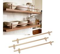 Kitchen Shelf Guard Rail Kit, 3-Pack Anti-Tipping Ledge Rails, Aluminum Alloy Railing Hardware for Display Cabinet Bookcase Wine Storage(D,38in/97cm)