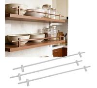Kitchen Shelf Guard Rail Kit, 3-Pack Anti-Tipping Ledge Rails, Aluminum Alloy Railing Hardware for Display Cabinet Bookcase Wine Storage(A,26in/66cm)