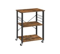 Kitchen Shelf on Wheels, Rustic Brown / 60W cm