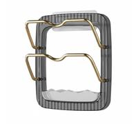Kitchen Shelf Pot Lid Holder Rack Organizer Storage Rack Made with and Vertical Design with Detachable Tray and Easy Install Suitable for Modern, Grey, Style to 1