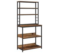 Kitchen Shelf Industrial Smoked Oak 80x40x168cm 5-Shelf Engineered Wood Steel XL