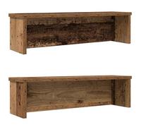 Kitchen Shelves Stackable 2 Pieces Old Wood Look Wood Material 50 x 15 x 16 cm Organiser Kitchen Shelf Cutlery Holder for Worktop Drawer and Dining Room
