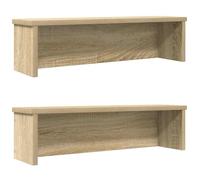 Kitchen Shelves Stackable Pack of 2 Sonoma Oak Wood Material 60 x 15 x 16 cm Organiser Kitchen Shelf for Worktop and Drawer, Versatile Utensil Holder and Storage for Kitchen Dining Room