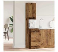 Kitchen Sideboard Old Wood Engineered Wood 32 x 50 x 180 cm, 3 Shelves, 1 Door.