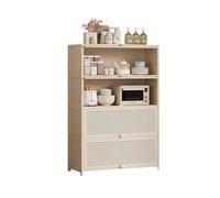 Kitchen Sideboard Storage Cabinet, 4-Tier Buffet with Wall-Mounted Compartments for Coffee and Tea, Large Capacity Kitchen Organizer