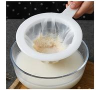 Kitchen Sieve Plastic Household Sieve Fine Mesh, 100/200/400 Mesh Filter Net with Handle Hook, Food Filter, for Seedless Jam, Flour, Yoghurt, Soy Milk Device 24 * 15cm (200 mesh)