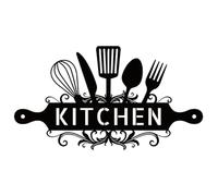 Kitchen Sign - Kitchen Wall Decoration | Cabinet Kitchens Signs | Metal Rustic Kitchens Decor Signs | Black Metal Dining Room Sign | 13.78x7.87 inches Word Art Country Farmhouse Decoration Items