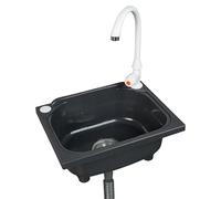 Kitchen Single Bowl Utility Sink, Kitchen Wall-Mounted Sink Plastic 15.1 x 11.2 Inch with 1.26 inch Faucet Hole,for Home rv,Restaurant, Dorm,Garage,Bathroom,Laundry(Gray)