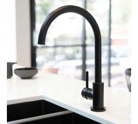 Kitchen Single Lever Mixer Tap with Diffuser 360 Swivel Matte Black Manhattan Nes Home Black One Size