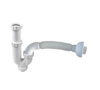 Kitchen Single Sink Outlet Pipe Set PP PVC Plastic Dia 45mm Water Trap Drainage Anti-Odor Anti Backflow Tube Length 330-380mm(Grounded Type kit)