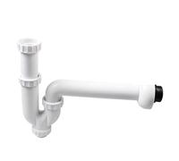 Kitchen Single Sink Outlet Pipe Set PP PVC Plastic Dia 45mm Water Trap Drainage Anti-Odor Anti Backflow Tube Length 330-380mm(Walled Mounted)