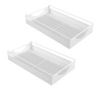 Kitchen Single Tier Guide Rail Pull-out Basket 2 Pack, Under Sink Drawer Slide Out Storage Organizer Rack for Bathroom, Office, Bedroom, Garage, Craft Room, Pantry