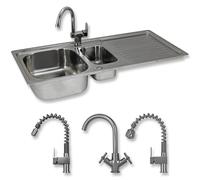 Kitchen Sink 1.5 Bowl Stainless Steel Kitchen Sinks Reversible