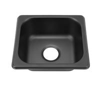 Kitchen Sink, 6.89x6.5x2.76in 304 Stainless Steel Black Single Bowl Sink Round Drain Port Embedded Installation Kitchen Bar Sink Multipurpose Sink for Caravan, Motorhome, Boat, RV
