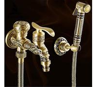 Kitchen Sink Antique Brass Wall Mounted Bathroom Toilet Washing Machine Cold Water with Hand Bracket Muslim Shower Bidet,Bidet (Bidet Faucet) Drinking