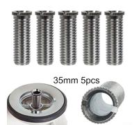 Kitchen Sink Basket Strainer Screw Connector 35mm 45mm, Waste Threaded Bolt for Kitchen Sink Drain, Brass & Stainless Steel, Pack of 1/2/5(5pc 35 mm)