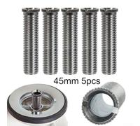Kitchen Sink Basket Strainer Screw Connector 35mm 45mm, Waste Threaded Bolt for Kitchen Sink Drain, Brass & Stainless Steel, Pack of 1/2/5(5pc 45 mm)