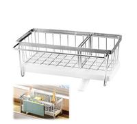 Kitchen Sink Caddy, Stainless Steel Kitchen Sink Organiser, Sponge Holder Sink Caddy Organizer Multifunction, Removable Kitchen Sink Tidy, for Store Sponges, Brushes, Dish Soap