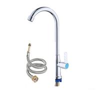 Kitchen Sink Cold Water Tap with Hose - 360° Monobloc Single Lever Swivel Spout, Gooseneck Kitchen Basin Faucet