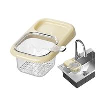 Kitchen Sink - Corner Drain Basket Filter, High-Grip Suction Cup Holder, Food Waste Clog Prevention, Vegetable Strainer, Home Apartment Restaurant Dorm, Fruit Pasta Washing Caddy