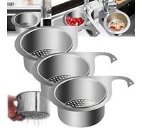Kitchen Sink Drain Basket | 1/2/3 Pc Stainless Steel Swan Sink Strainer Basket | Corner Sink Strainer | Multifunctional Drain Basket for Filter Kitchen Waste and Wash Vegetables Fruits