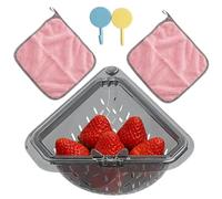 Kitchen Sink Drain Basket - Magnetic Food Catcher for Corner - Multifunction Kitchen Sink Drainage Tray | for Draining Fruit and Vegetable Waste for Home and Apart