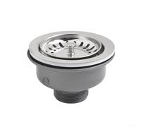 Kitchen Sink Drain Strainer 110mm Stainless Steel with Double Filter, Rubber Washer Hot Cold Seal, Fits Basin Hole 83-90mm to Keep Waste, Hair Away from Blocking Plumbing Fixtures