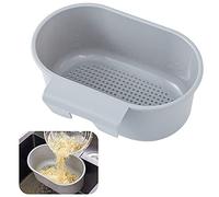Kitchen Sink Drain Strainer Basket Compost Corner Sink Swan Strainer Basket Hanging Sink Corner Colander Triangle Multifunction Kitchen Sink Food Catcher Basket Waste Filter Wash Fruit(Grey)