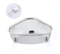 Kitchen Sink Drain Strainer Basket Hanging Sink Corner Colander with Resting Feet and Handles