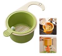 Kitchen Sink Drain Strainer, Press-to-Dump Automatic Lifting Basket, Corner SinkStrainer Baskets Waste Collector, Multifunctional Kitchen Sink Food Scraps Filter,Sponge Holder & Produce Rinse Basket