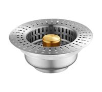 Kitchen Sink Drain Strainer & Sink Stopper, Stainless Steel Kitchen Drain Plug & Sinks Installation Parts With Anti-Clogging Basket,Easy To Use Basins Plug Filter Stoppers Baths Cover